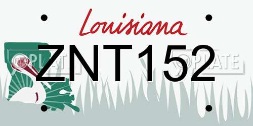 ZNT152 Louisiana License Plate