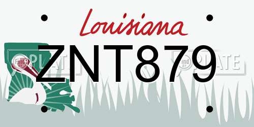 ZNT879 Louisiana License Plate