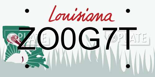 ZO0G7T Louisiana License Plate