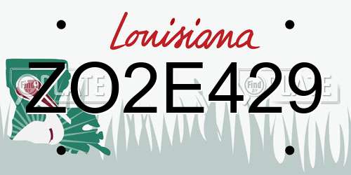 ZO2E429 Louisiana License Plate