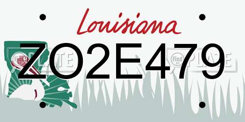 ZO2E479 Louisiana License Plate