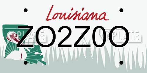 ZO2Z0O Louisiana License Plate