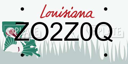 ZO2Z0Q Louisiana License Plate