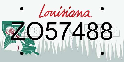 ZO57488 Louisiana License Plate