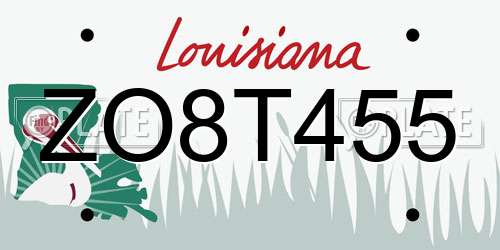 ZO8T455 Louisiana License Plate