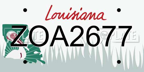 ZOA2677 Louisiana License Plate