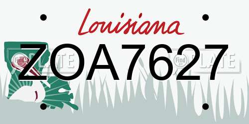 ZOA7627 Louisiana License Plate