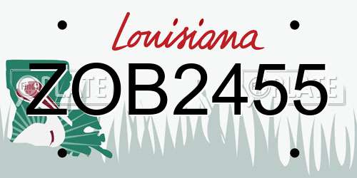 ZOB2455 Louisiana License Plate