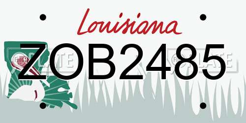 ZOB2485 Louisiana License Plate
