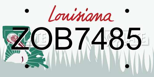 ZOB7485 Louisiana License Plate