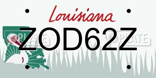 ZOD62Z Louisiana License Plate
