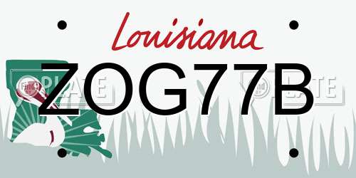 ZOG77B Louisiana License Plate