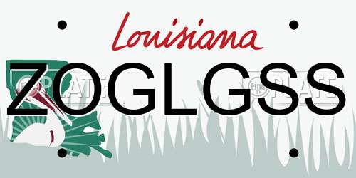 ZOGLGSS Louisiana License Plate