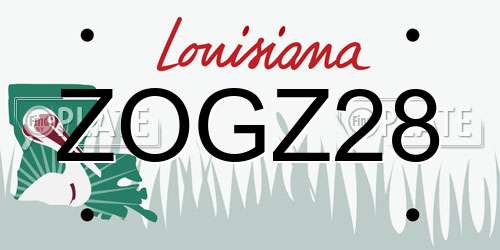 ZOGZ28 Louisiana License Plate