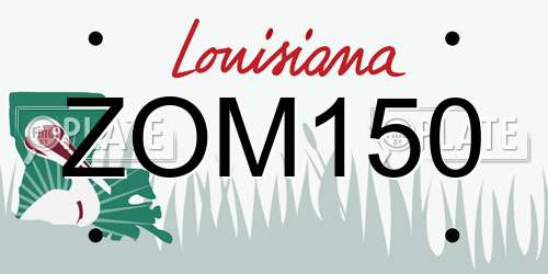 ZOM150 Louisiana License Plate