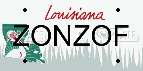 ZONZOF Louisiana License Plate