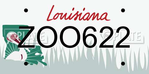 ZOO622 Louisiana License Plate