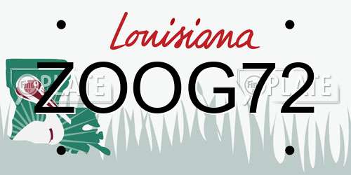ZOOG72 Louisiana License Plate
