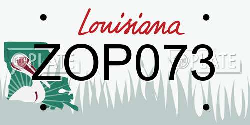 ZOP073 Louisiana License Plate