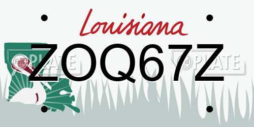 ZOQ67Z Louisiana License Plate