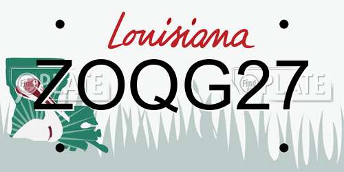 ZOQG27 Louisiana License Plate