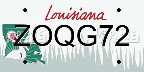 ZOQG72 Louisiana License Plate