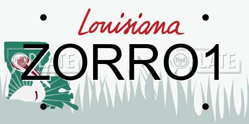 ZORRO1 Louisiana License Plate
