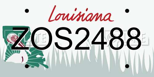 ZOS2488 Louisiana License Plate