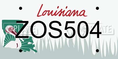 ZOS504 Louisiana License Plate