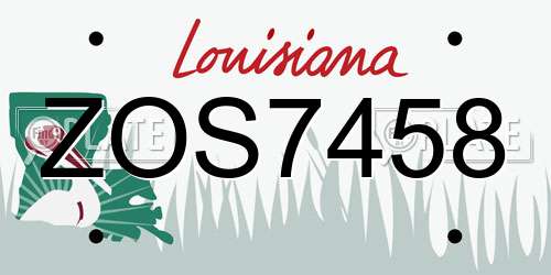 ZOS7458 Louisiana License Plate
