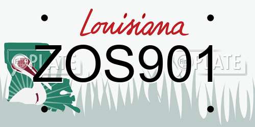 ZOS901 Louisiana License Plate