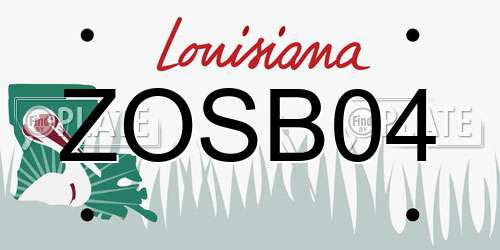 ZOSB04 Louisiana License Plate