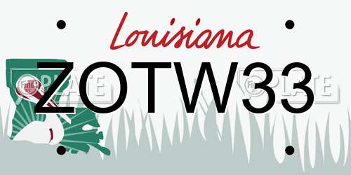 ZOTW33 Louisiana License Plate