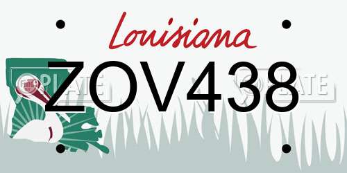 ZOV438 Louisiana License Plate