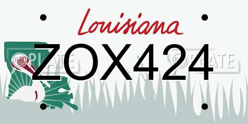 ZOX424 Louisiana License Plate