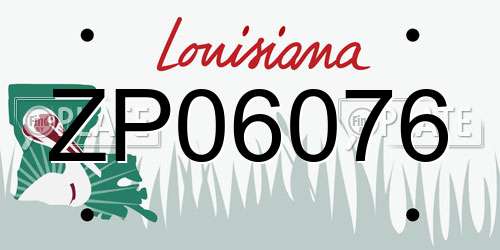ZP06076 Louisiana License Plate