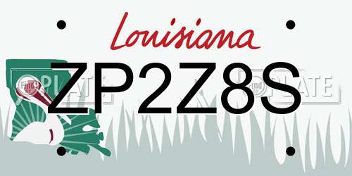 ZP2Z8S Louisiana License Plate