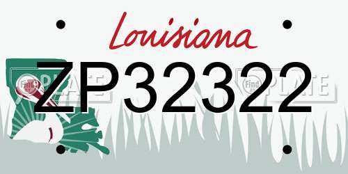 ZP32322 Louisiana License Plate