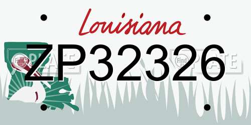 ZP32326 Louisiana License Plate
