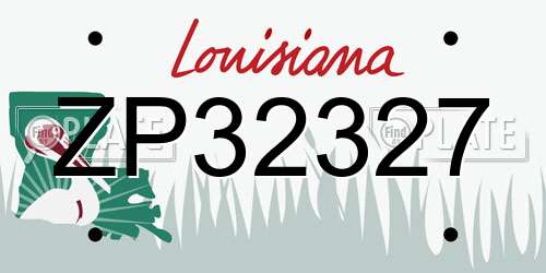 ZP32327 Louisiana License Plate