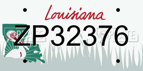 ZP32376 Louisiana License Plate
