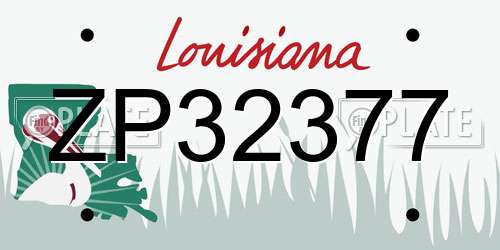 ZP32377 Louisiana License Plate