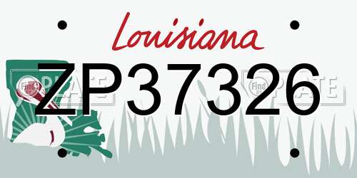 ZP37326 Louisiana License Plate