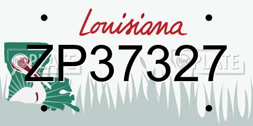ZP37327 Louisiana License Plate