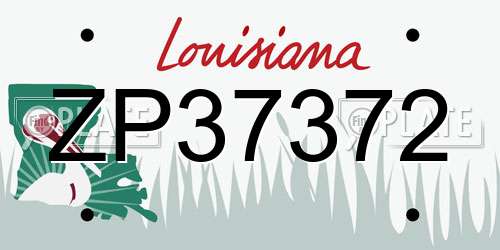 ZP37372 Louisiana License Plate