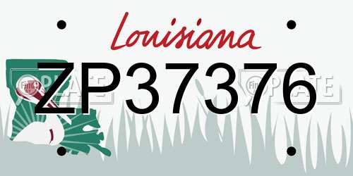 ZP37376 Louisiana License Plate