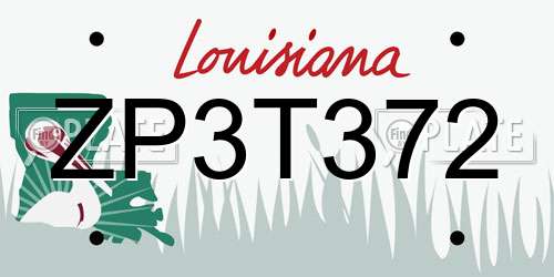 ZP3T372 Louisiana License Plate