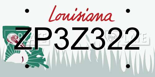 ZP3Z322 Louisiana License Plate