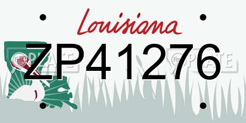 ZP41276 Louisiana License Plate