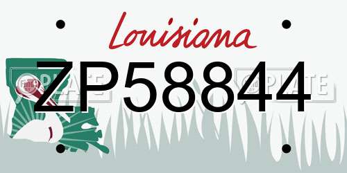 ZP58844 Louisiana License Plate